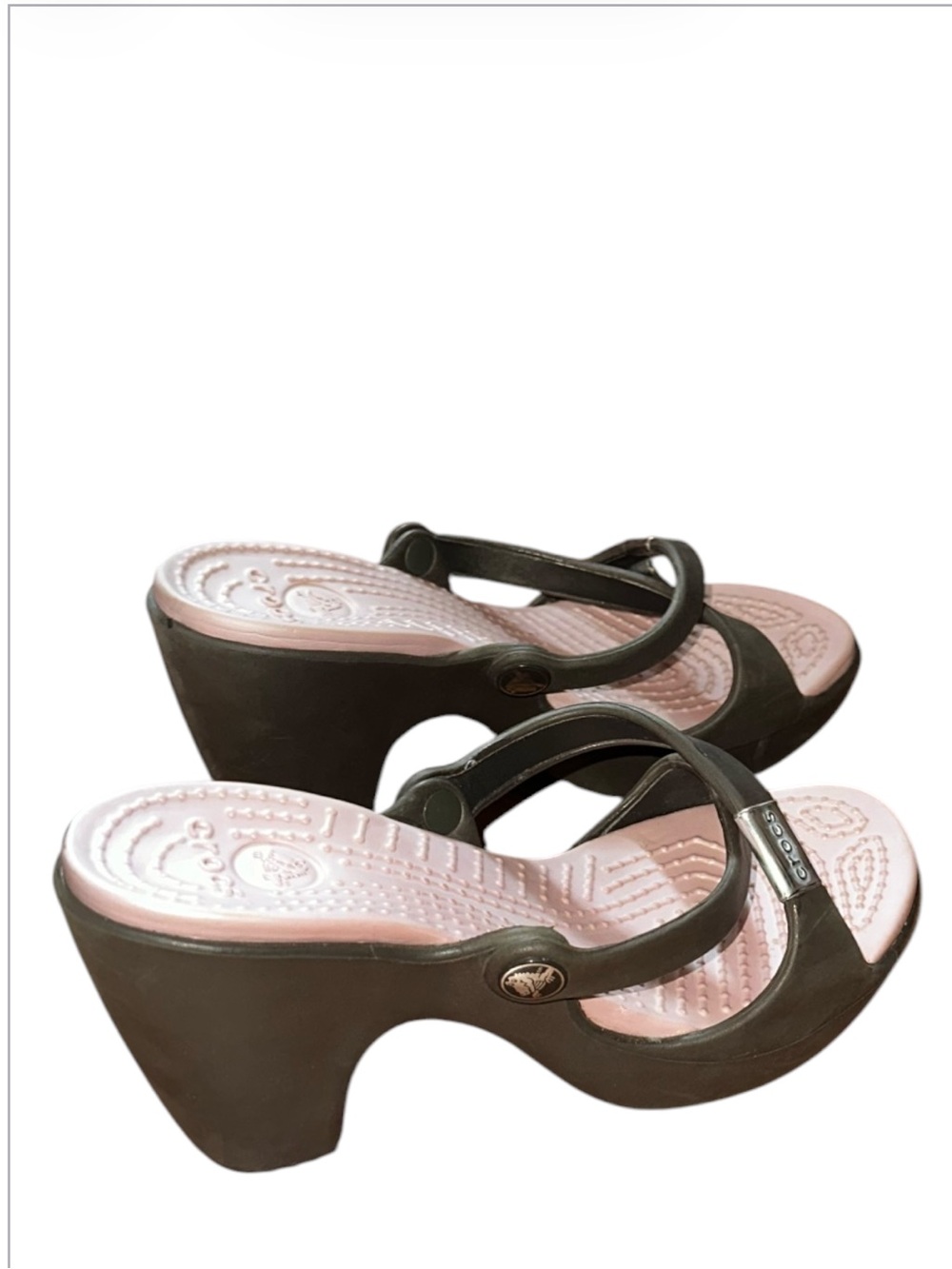 CROCS Pink & Grey Women's Platform Wedge Sandals